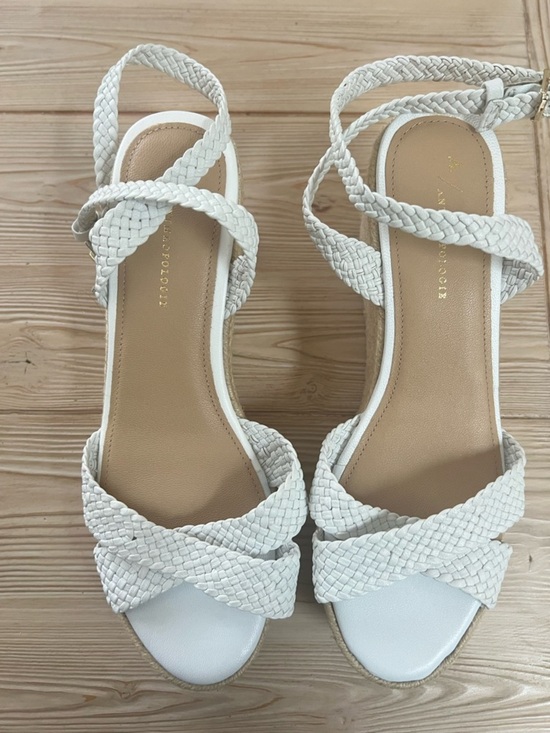 Anthropologie Shoes - Anthropologie Woven Strap Espadrille Platform Wedge Sandals White Size 8